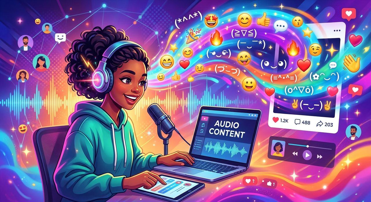How Kaomoji and Emojis Make Audio Content Posts More Engaging