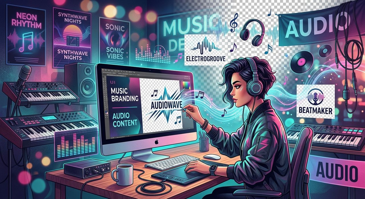 Transparent PNGs for Music Branding and Audio Content Design Work