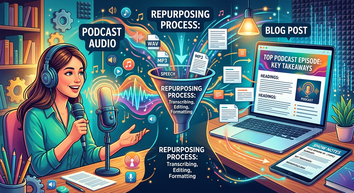 How to Repurpose Podcast Audio Into Blog Posts and Show Notes